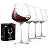 JBHO Set of 4 21 Ounce Hand Blown Italian Style Crystal Burgundy Wine Glasses Lead Free Premium Crystal Clear Glass Gift Box for any Occasion