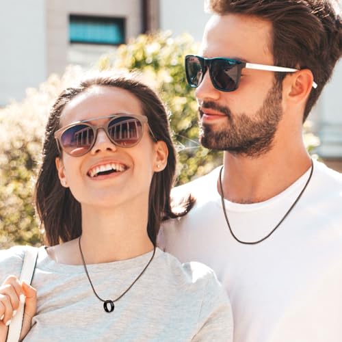 VNOX 2/3mm Leder Halskette Männer: Kunstleder Kette Braune Gewebt mit Edelstahl Verschluss Lederkette Herren Lederband Kette Herren Damen Länge 40-55cm Wählbar(50-3mm)