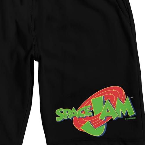 Space Jam Logo Title Men’s Black Sleep Pajama Shorts2