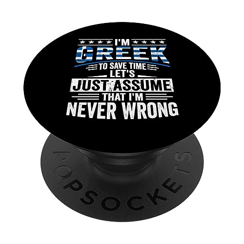 Greek Roots Outfit Funny Greece Heritage For Men PopSockets Swappable PopGrip, Black