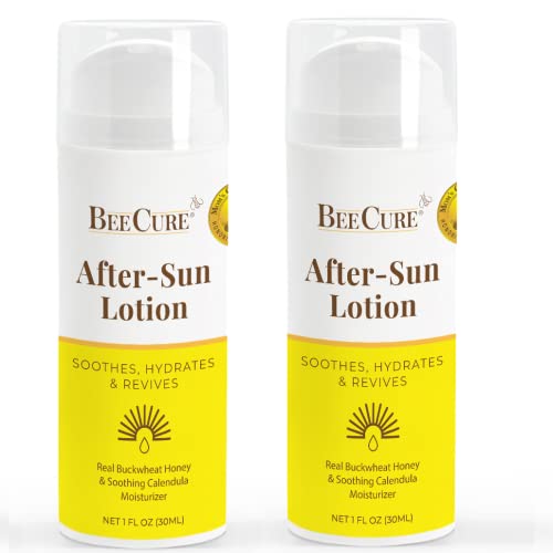 BeeCure After Sun Cream – Intensive Sunburn Relief Lotion with Medical Grade Buckwheat Honey & Calendula, Dermatologist-Approved (2 Count Pack of 1)