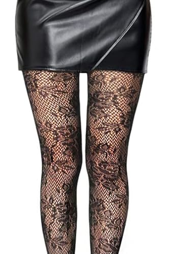Simply Joshimo Womens Black Patterned Fishnet Net Tights/Ladies Fashion Pattern Pantyhose (Striped)