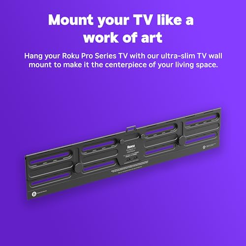 Image of Roku Smart TV - 55-Inch Pro Series, Mini-LED TV - RokuTV with Backlit Voice Remote Pro Wall Mount Kit for 55-Inch Pro Series TV - Ultra-Slim with Minimalist