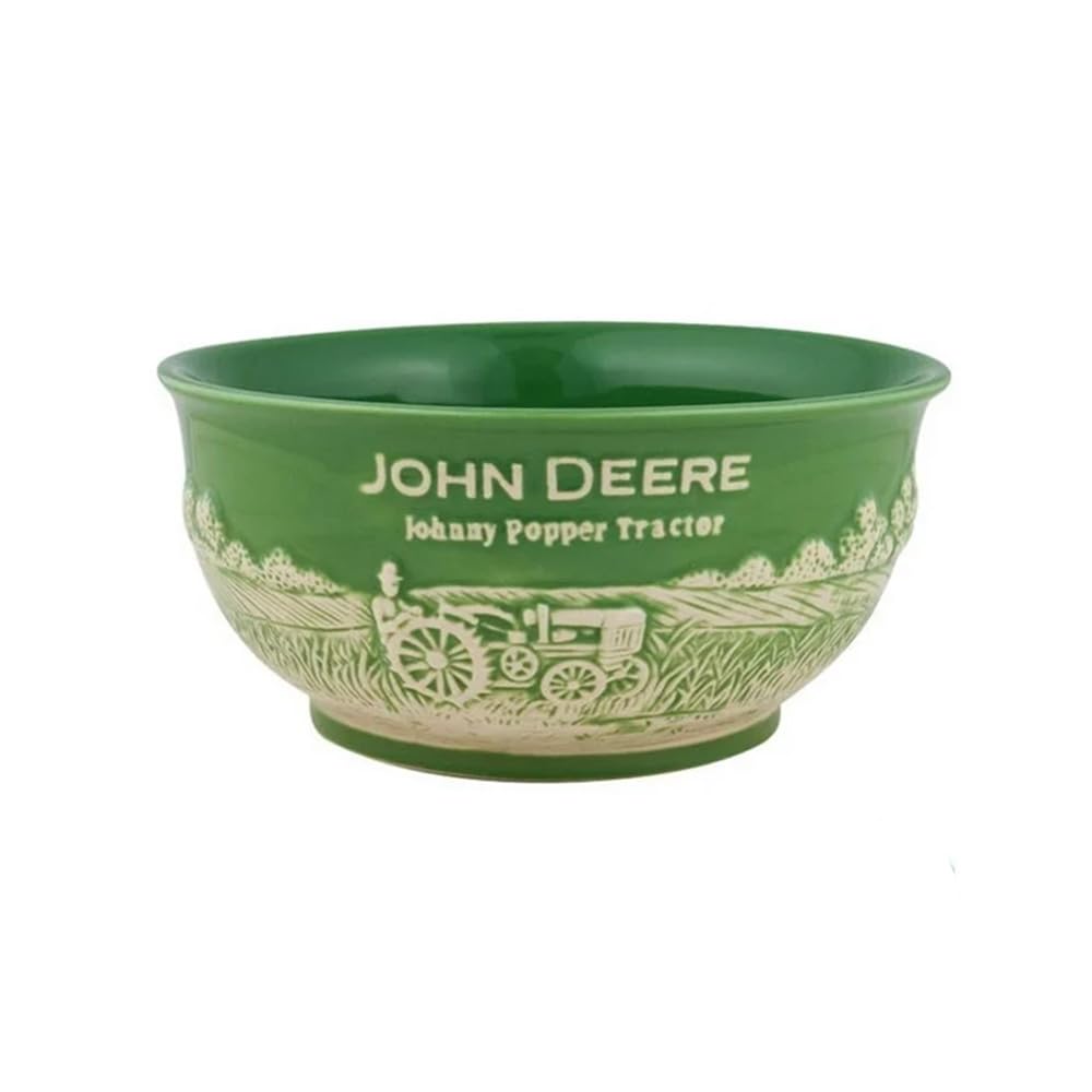 John Deere Cuenco pequeño de gres en relieve elevado