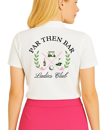 Par Then Bar Ladies Club Funny Matching Team Golf Outfit Golf Polo for Women