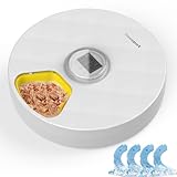 Devopet Automatic Cat Feeder Wet Food, 6 Meals Cordless Automatic Pet Feeder, Cat Food Dispenser with 4 Ice Packs, Dry & Wet Food Auto Feeder, Feeding Station for Cats and Dogs