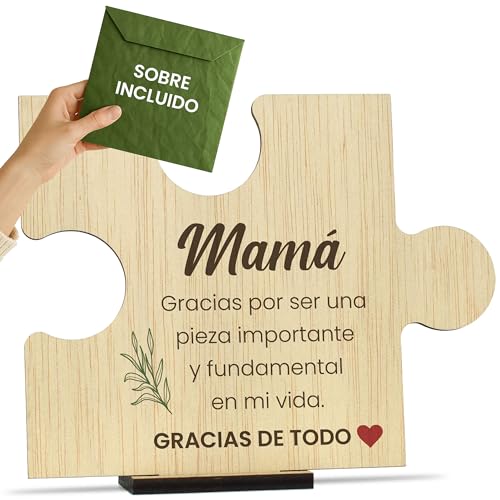 CONTRAXT Cartão de oferta Dia da Mãe madeira. Presente original mãe postal mãe aniversário que oferecer a uma mãe parabéns cartões feliz dia da mãe madeira (mãe)