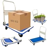 Trendi Heavy Duty Aluminium Folding Sack Trolley - 150KG Hand Truck Barrow with Folding Handle & Wheels for Garden & Pallet Transport - Foldable Design