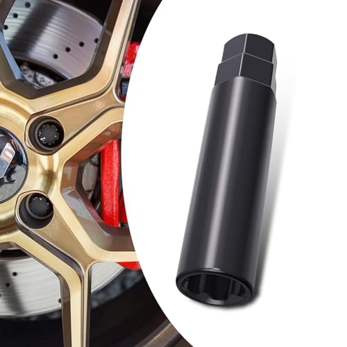 Image of 1 PC Car 6 Slot Modification Nut Wheel Hub Anti-Theft Screw, 6 Point Spline Drive Tuner Replacement Socket Adapter, Compatible with Cars, Trucks, Vans, SUVs, Trailers (Black), LEELM2693BL-1PC