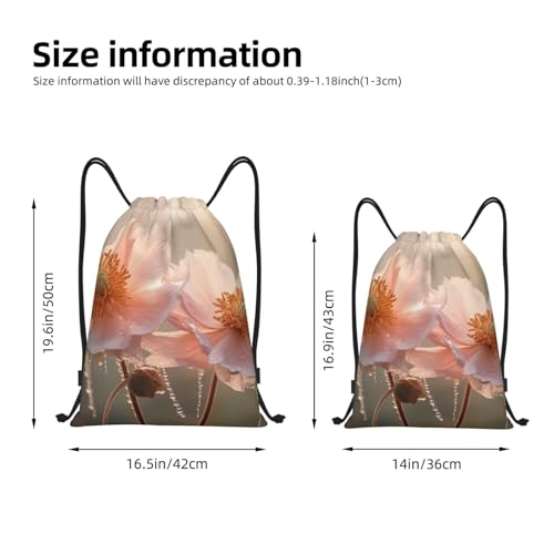 3 Colorful Flowers print Drawstring Bag Sack Gym Bag Ditty Bag for Gym Traveling, Hiking, Yoga, Shopping for Adult4