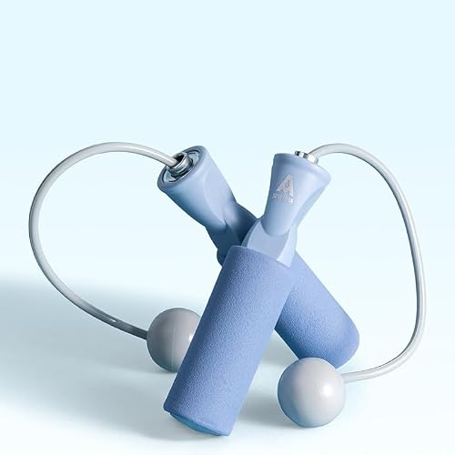 Deli 2-in-1 Cordless Skipping Rope, Adjustable 3m Jump Rope with Corded and Cordless Modes, Tangle-Free, Blue