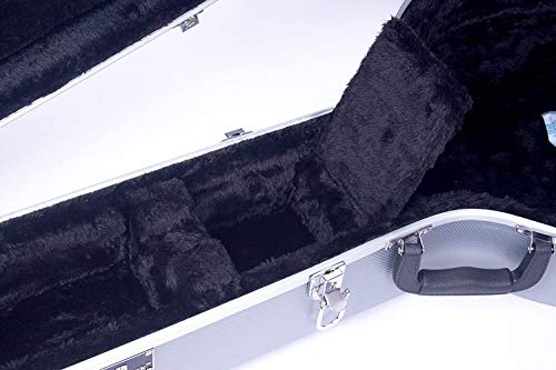Image of Crossrock ABS Molded Banjo Case for 5-String Resonator & Tenor | Backpack Style, Locking Latch, Plush Interior - Lightweight Hardshell Protection-Silver (CRA861BJSL)