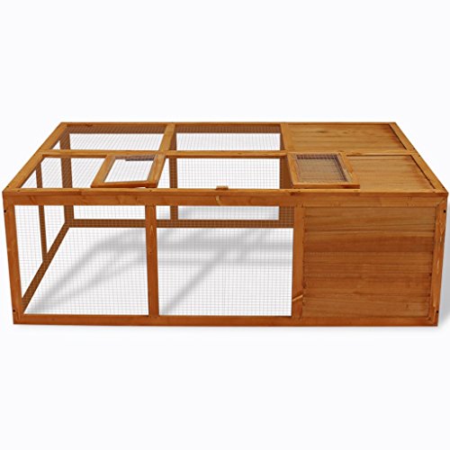 Anself Foldable Wooden Animal Cage for Outdoor Activity