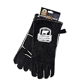 CERTIFIED ANGUS BEEF Leather Barbecue Gloves Heat and Fire Resistant for Smoker Gloves, Grilling Gloves and Fire Gloves