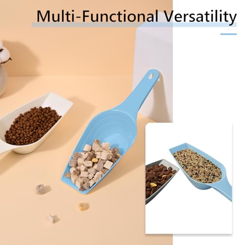 Image of Dog Food Scoop, 2 Cup Capacity Dog Food Scoop With Measuring Lines For Dog, Puppy and Cat Coffee Bean Scoop, Flour Scoop (Blue)