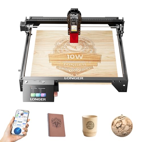 Image of Longer RAY5 Laser Engraver, 10W Output Power, 3.5 inch Color Touch Screen,Working Speed Up to 24000mm /min,Engraving Machine for Wood /Glass /Acrylic /Leather,Engraving Area 15.75 inch x 15.75 inch