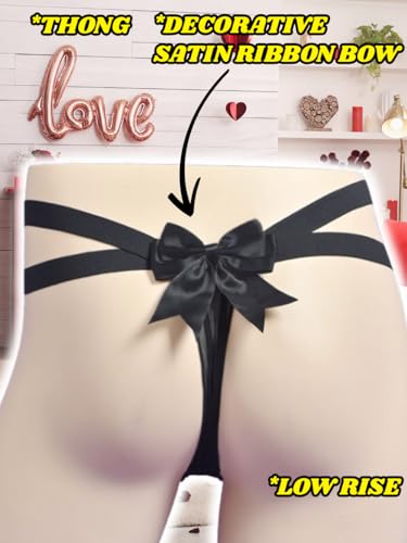 Mens Satin Bow Thong Lingerie, Criss Cross Sheer Silky Pouch, Low Rise Sissy Femboy Panties, Sexy Mesh Underwear4