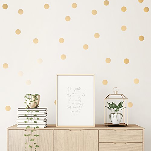 Vinilos Decorativos Dorados de Puntos 2 Pulgadas 100 Unidades