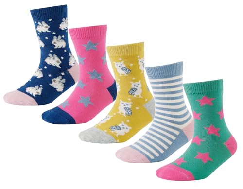 CHUNG Little Big Girls Cotton Socks Toddler above Ankle Polk Dot Crew Fashion Cartoon Cute Fun Pig