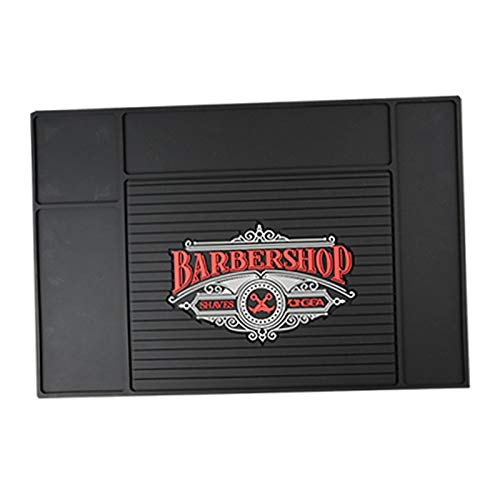 menolana Barber Station Mat, Anti-slip Black Salon Clippers Organizer Razor Case Professional Hair Trimmer Holder Hairdresser Stylists Barber Tools Holder