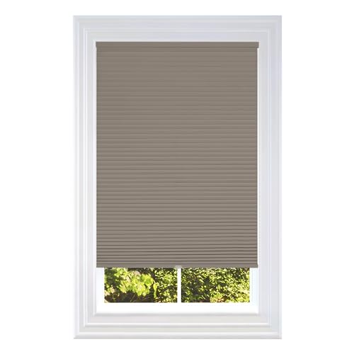 BlindsAvenue Cellular Honeycomb Cordless Shade, 9/16" Single Cell, Blackout, Warm Cocoa, Size: 22.5" W x 72" H