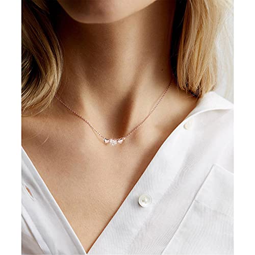 Rose Gold Gold 3 Heart Necklace for Friends Bridesmaid3