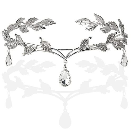 Tiara de boda dorada con acabado premium plata 2 para novias e invitadas