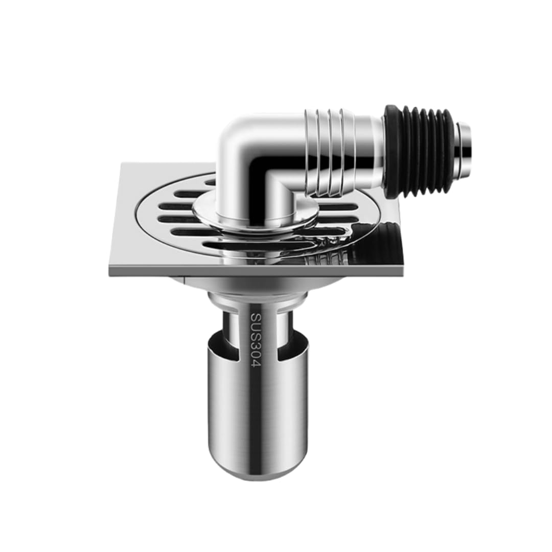 KJdxfhFH Bathroom floor drains, Bathroom Floor Drain 304 Stainless Steel with Backflow(Washing Machine Light)