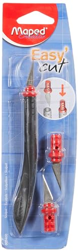 Maped Scalpel Easy'cut sécurité - 1 Scalpel de Précision Coupe-Tout avec 3 Lames et Embout Sécurisé - Outil de Découpe Loisir Créatif