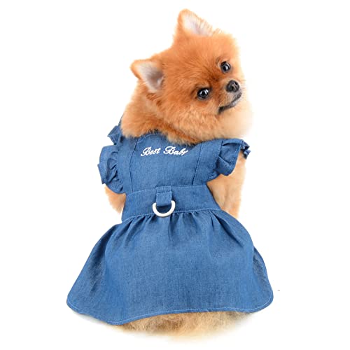 SMALLLEE_LUCKY_STORE Dog Denim Harness Dress - Image 3