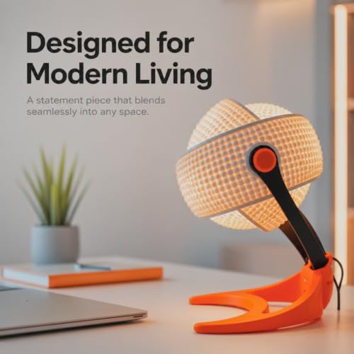 Image of Handcrafted Wooden Table Lamp, Minimalist Lighting for Bedroom, Living Room & Office, Eco-Friendly Desk Lamp, LED Bulb Compatible, Rustic Home Decor Accent Light (ORC1)