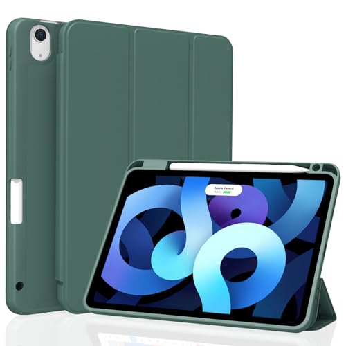 Funda Figair para iPad Air 11" M2 2024, 10.9" 5ª/4ª Generación 2022/2020, Compatible con Apple Pencil Pro/USB-C, Verde Oscuro