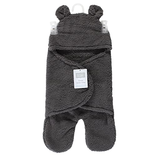 Image of Hudson Baby Unisex Baby Animal Sherpa Baby Outdoor Stroller Sack Wrap, Charcoal, One Size