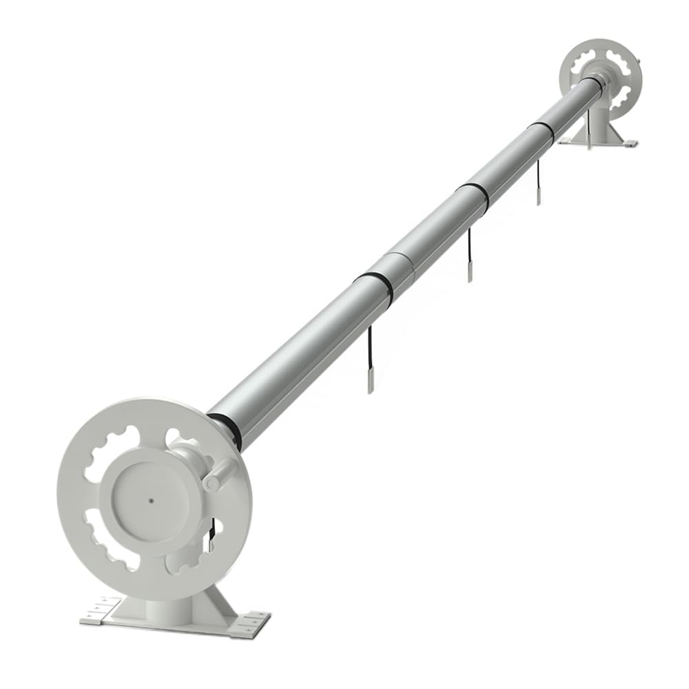 Oskar OK-Living Poolaufroller, Silber, mit Aluminium-Teleskoprohr, Länge verstellbar für Poolabdeckungen