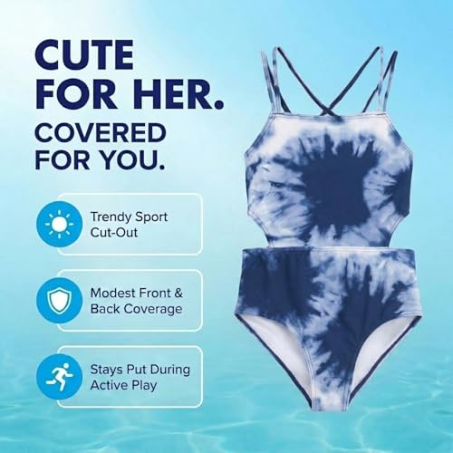 Image of Kanu Surf Girls' Beach Girl Sport Cut-Out One Piece Swimsuit