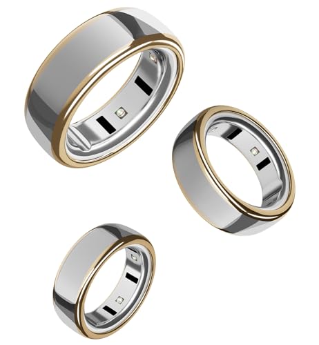 SURITCH 3 Pack Ring Cover for Oura Ring 4 & Oura Ring Gen 3 Horizon/Heritage Ultra-Thin Anti-Yellow Transparent Ring Protector TPU Case for Oura Size 6 Support Charging with Cover on - Gold