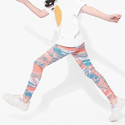 Girls Printed Leggings Ankle Length Athletic Yoga Pants Spring Soft Comfortable Legging Casual Stretchy Tights3