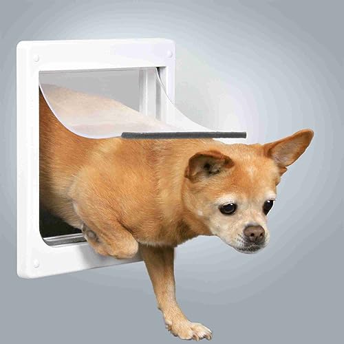 2-Wege Freilauftür für Hunde, mit Tunnel, XS–S: 25 × 29 cm, weiß