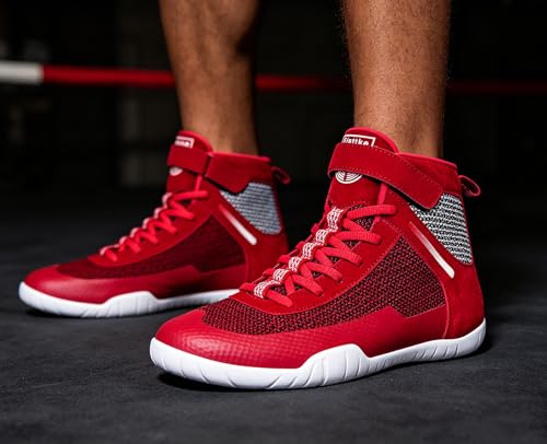 Image of Sisttke Mens Wrestling Shoes Boxing Shoe Wide | Wide Width Zero Drop Sole,Weightlifting,Powerlifting,Bodybuilding,Fitness,Lightweight,Non-Slip,for Competition & Training