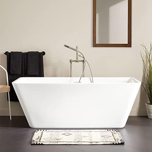 Signature Hardware 948782-64 Laxson 65" Acrylic Soaking Freestanding Tub with Integrated Drain and Overflow - White
