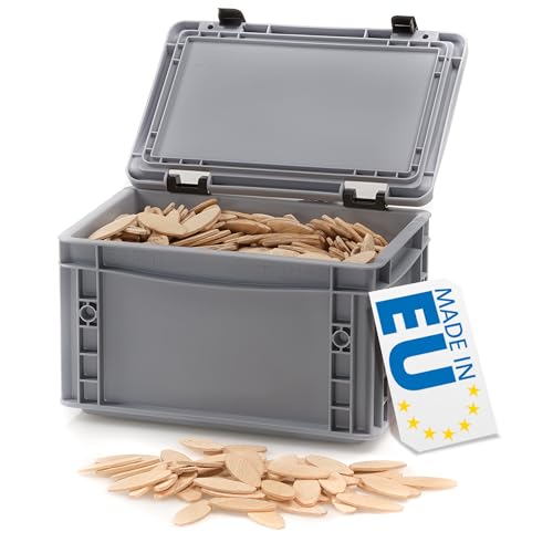 WFix Flachdübel Größe 20 1000 Stück FSC Buche massiv in Eurobox stapelbar