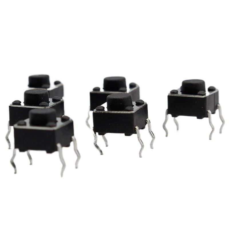 POWTAXBJGD 50個/ロット 6x6x5mm 4ピン G90 タクタイルタクトプッシュボタンスイッチ ダイレクトセルフリセッ