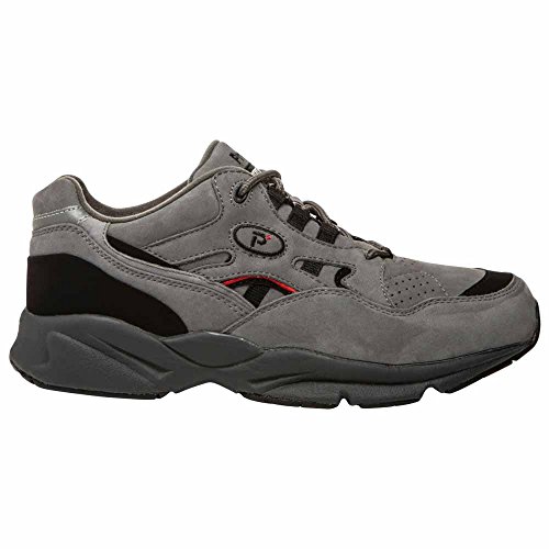 Propét Men's Stability Walker Walking Sneakers Medicare Approved Shoes, Grey/Black Nubuck, 7