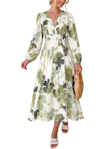 Image of Maxigerui Women's Long Sleeve Floral Maxi Dress 2026 Spring Summer Wedding Guest Dress