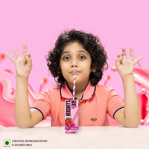 Image of Hershey's Milk Shake Strawberry, 180ml (Pack of 10)