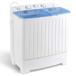SUPER DEAL 2IN1 Mini Portable Washing Machine 17.6lbs Twin Tub Compact Laundry Washer Spinner Cycle Combo, Timer Control…