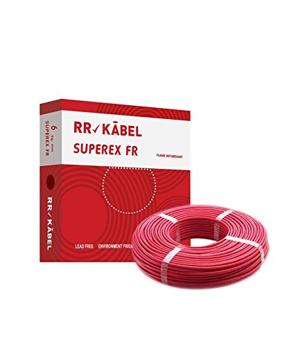 RR Kabel PVC Insulated 6mm Single Core Flexible Copper Wires and Cables for Domestic/Industrial Electric | Home Electric Wire | 90 Mtr | Electrical Wire | (Red)