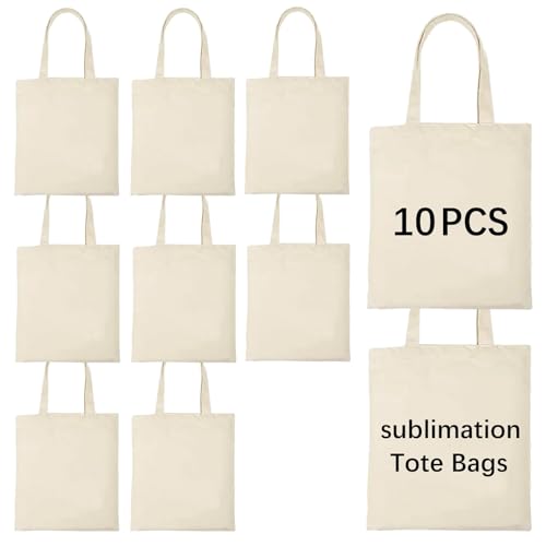 Bolsas, Toy OKBA 10 bolsas de sublimación, bolsas de poliéster para sublimación, bolsas de lona en blanco para personalización de bricolaje, 15 x 16 pulgadas