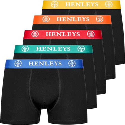 Image of WJL WHISPERING JONES LONDON Mens 5 Pack Shorts Designer Henleys Boxers Underwear Boxer Trunks Printed Briefs Stretch, Gift Set for Boyfriend, Husband or Family, Assorted - PRIMAS Pack of 5, XL