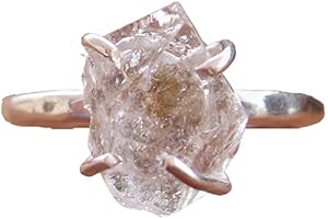 Raw Herkimer Diamond Ring: Shimmering Elegance for April Souls